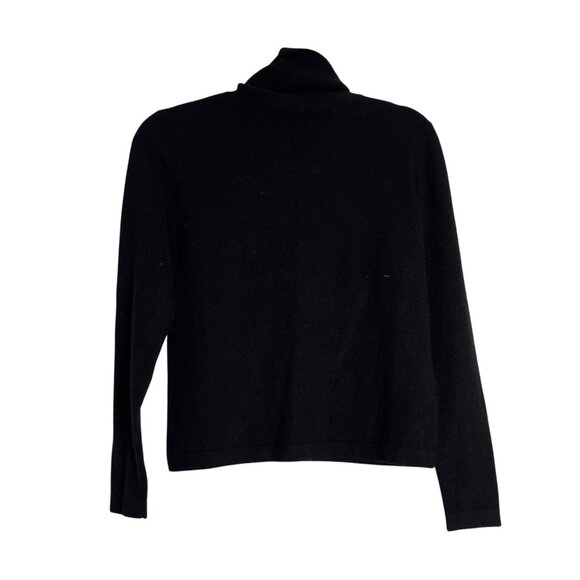 Sutton Studio Petite Black Cashmere Turtleneck Sweater long sleeve, petite Med - Picture 1 of 5